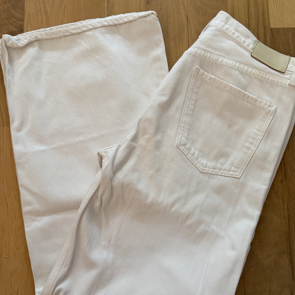 Citizens Of Humanity White Flare Wide Leg Jeans